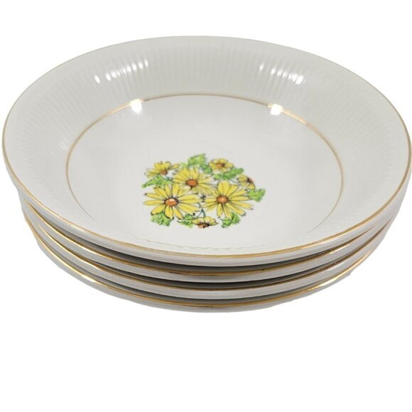 Staffordshire England Summertime Coupe Cereal Salad Soup Bowls – Set of 4 - Picture 10 of 16